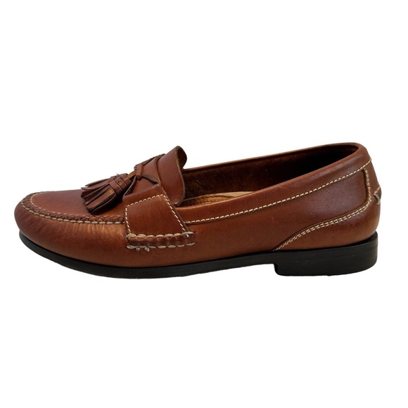 J. ALLAN PAYNE Tan Leather Tassel Loafers Men\'s Size 9 M Casual Shoes Moc Toe main image 8